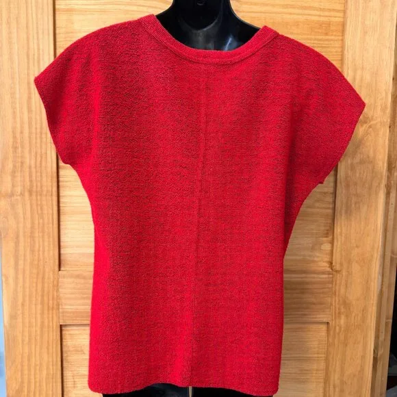 Vtg Amy Jess Terry Cloth Vibrant Red Black 3 Piece Suit Set Women's size S - Picture 6 of 8